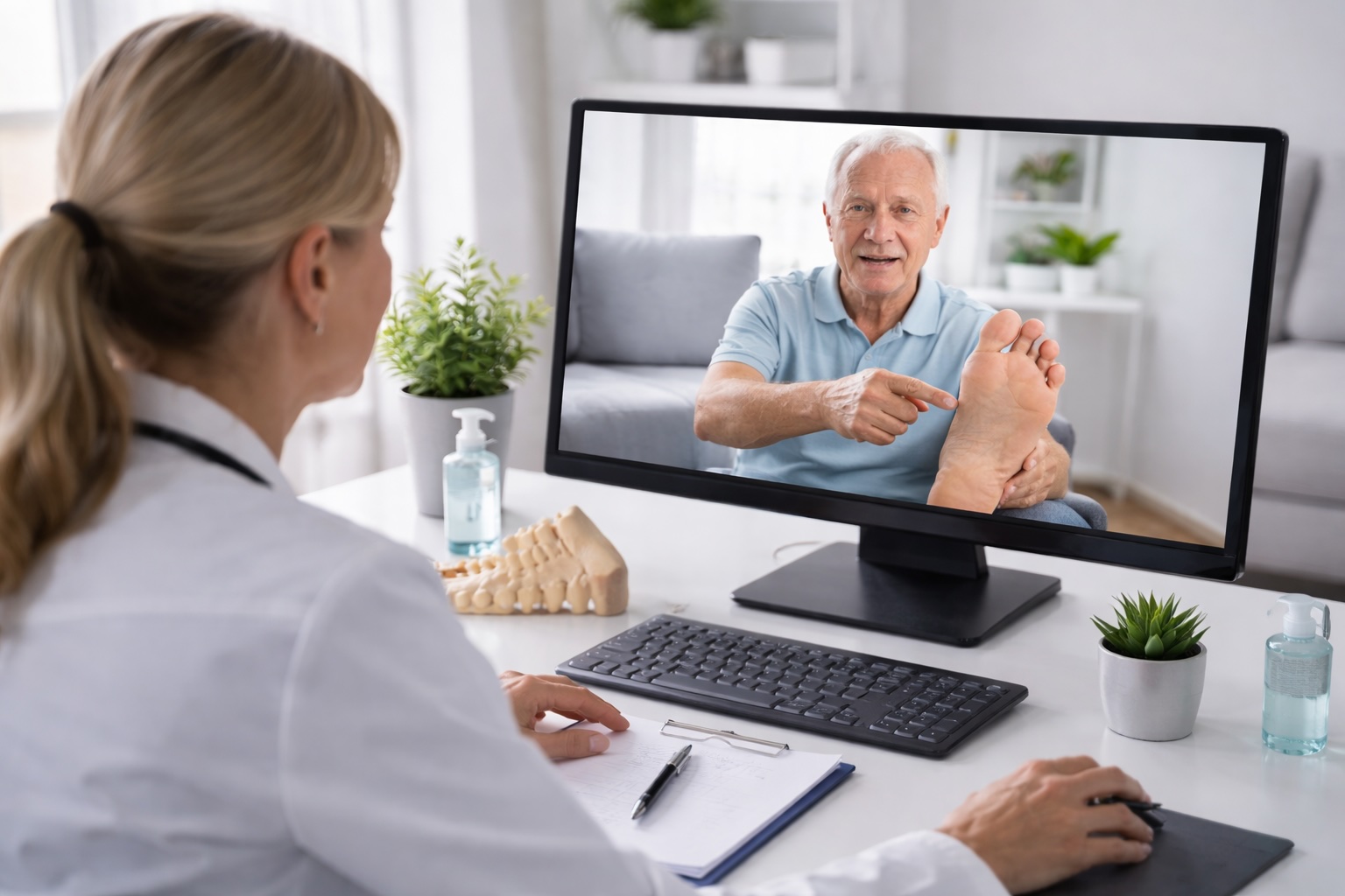 Online podiatry video consultation
